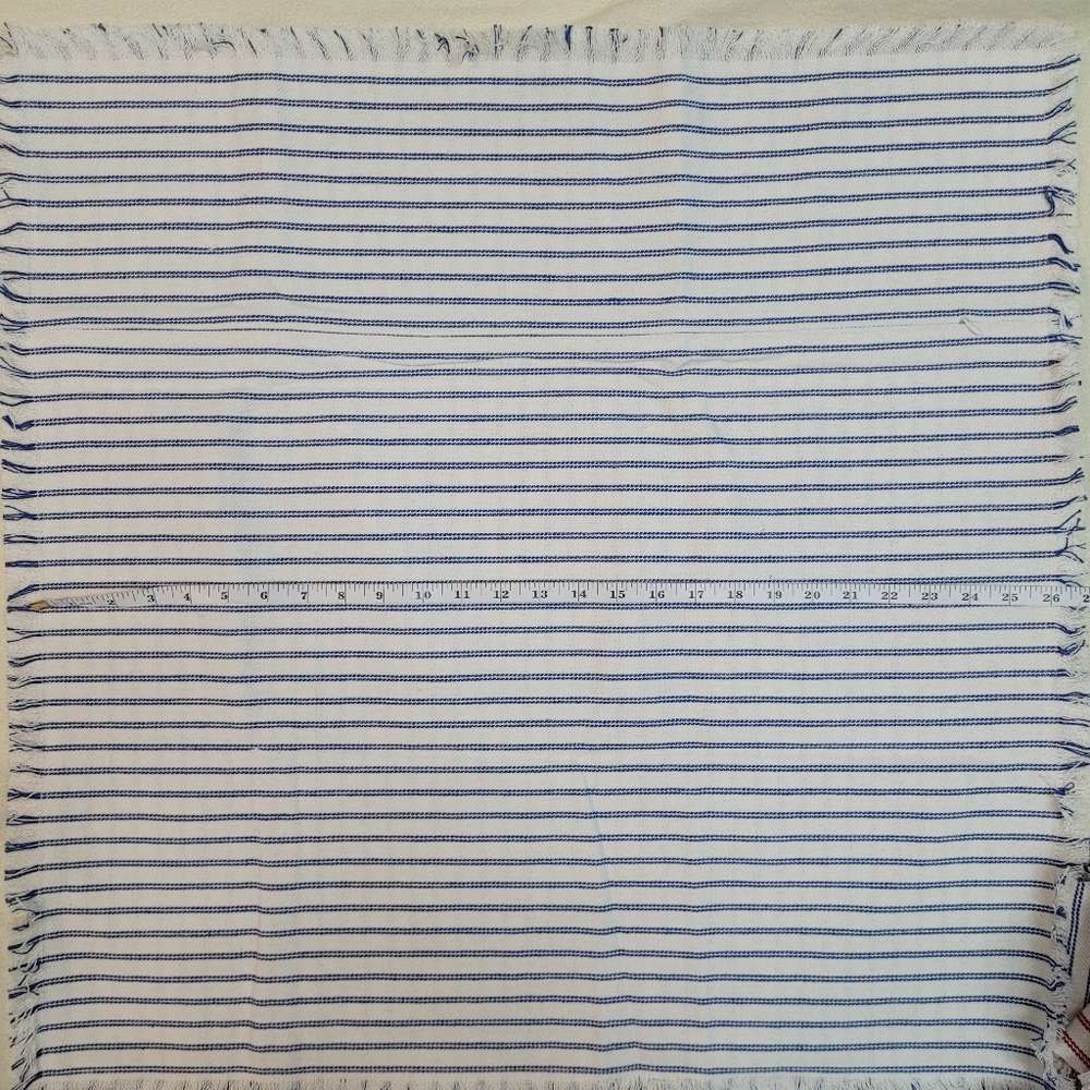 New!Throw Pillow Covers 26x26 Set of 2 Striped Fringe Farmhouse Canvas Blue Boho - Picture 3 of 7